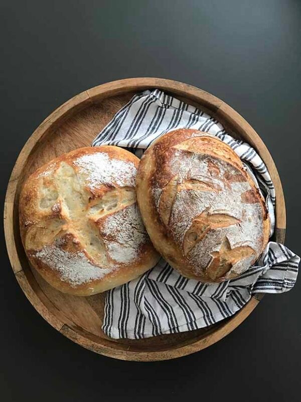 Sourdough bread made with low-maintenance sourdough starter