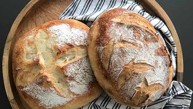 Sourdough bread made with low-maintenance sourdough starter